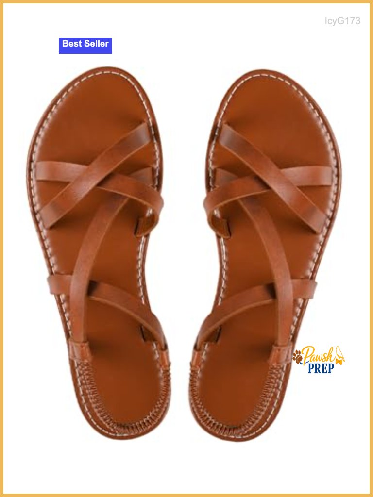 Women's Strappy Flat Sandals Ankle Strap Open Toe Crisscross Boho Slide